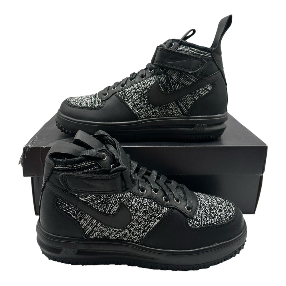 Nike Lunar Force 1 Flyknit Workboot Womens 7.5 Black White Oreo Shoes 860558-001